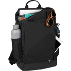 Laptop Daypack with Tarpaulin Base, 15.6 Inch - Black - Propped