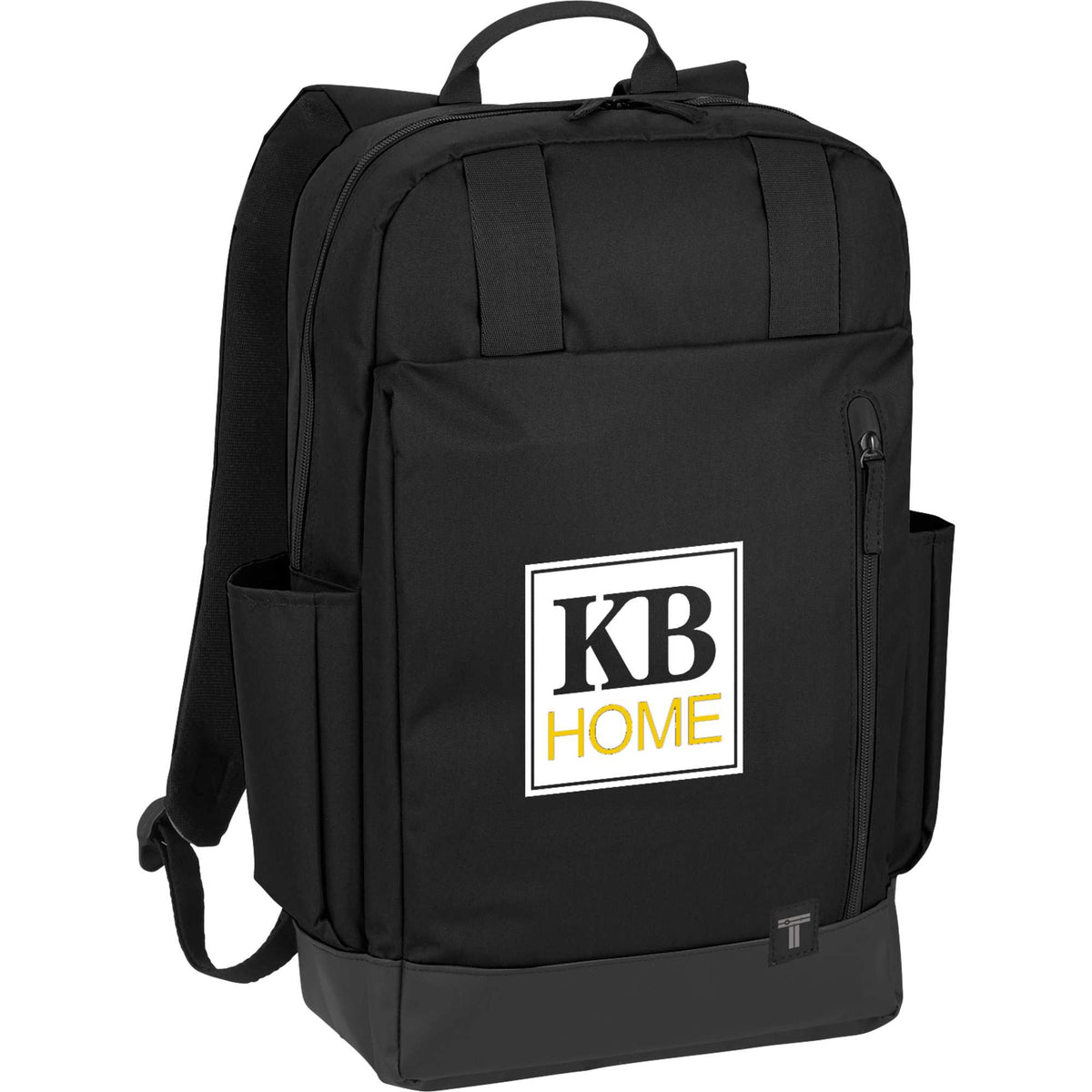 Laptop Daypack with Tarpaulin Base, 15.6 Inch Embroidery - Black - Photo