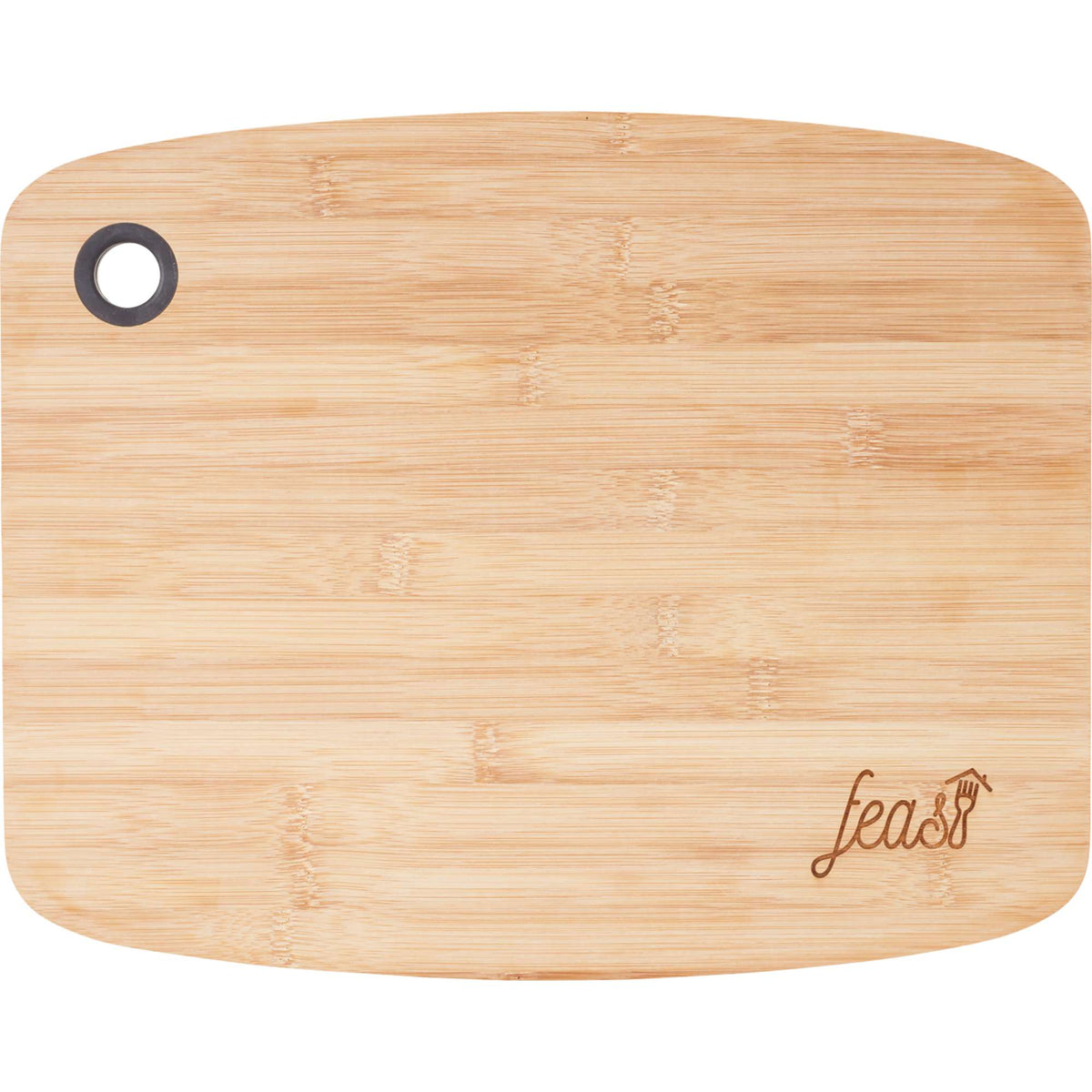 Large Bamboo Cutting Board with Silicone Grip, 15 x 12 Inches Laser Engraving - Black - Front 2