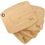 Large Bamboo Cutting Board with Silicone Grip, 15 x 12 Inches Laser Engraving - Black - Front