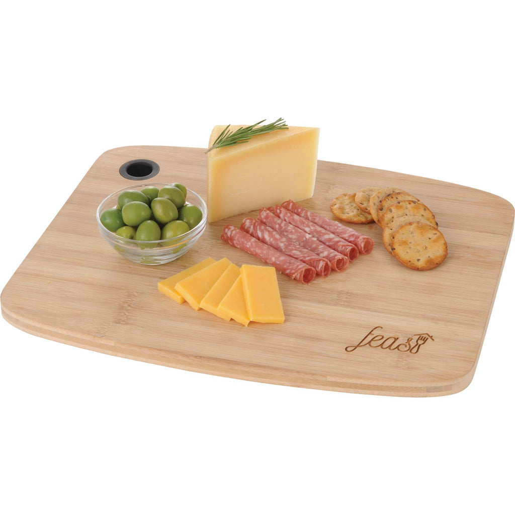 Large Bamboo Cutting Board with Silicone Grip, 15 x 12 Inches Laser Engraving - Black - Photo 2