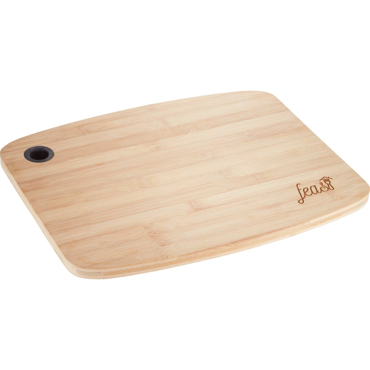 Large Bamboo Cutting Board with Silicone Grip, 15 x 12 Inches Laser Engraving - Black - Photo
