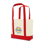 Large Canvas Tote with Deep Front Pocket - Red - View 5