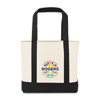Large Canvas Tote with Deep Front Pocket Transfer - Black - View 1