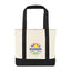 Large Canvas Tote with Deep Front Pocket Transfer - Black - View 1