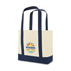 Large Canvas Tote with Deep Front Pocket Transfer - True Navy - View 2