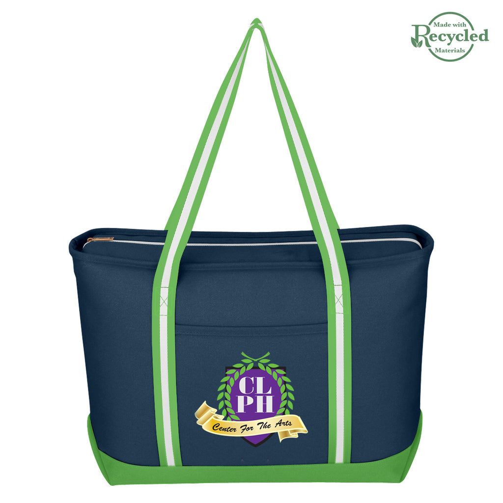 Large Cotton Canvas Admiral Tote Bag, 24 oz Embroidery - Colorbrite