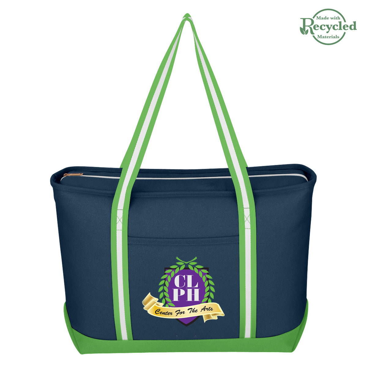 Large Cotton Canvas Admiral Tote Bag, 24 oz Embroidery - Colorbrite
