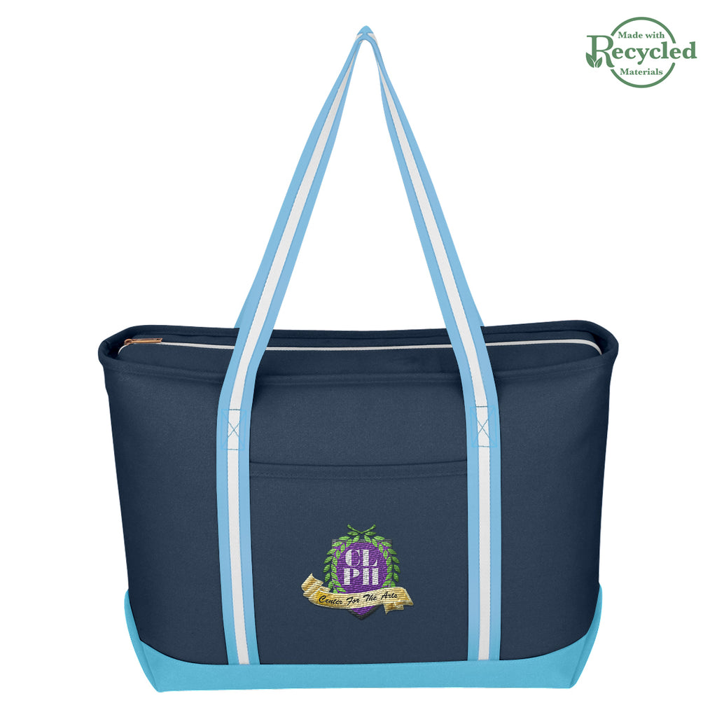 Large Cotton Canvas Admiral Tote Bag, 24 oz Embroidery - Embroidery