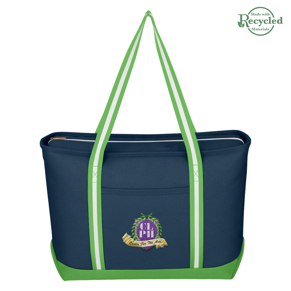 Large Cotton Canvas Admiral Tote Bag, 24 oz Embroidery - Embroidery
