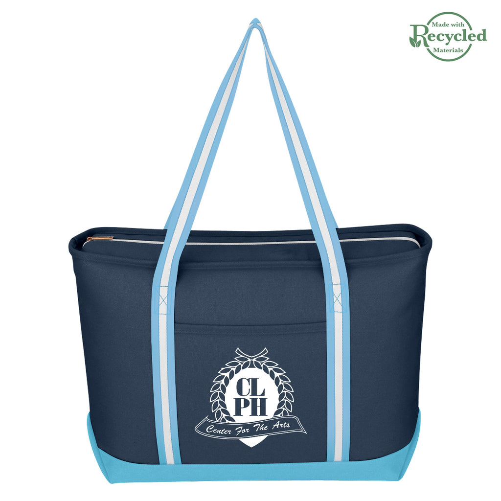 Large Cotton Canvas Admiral Tote Bag, 24 oz Embroidery - Silk Screen