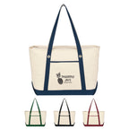 Large Cotton Canvas Sailing Tote Bag, 12 oz Embroidery