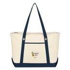 Large Cotton Canvas Sailing Tote Bag, 12 oz Embroidery - Embroidery