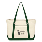Large Cotton Canvas Sailing Tote Bag, 12 oz Embroidery - Silk Screen