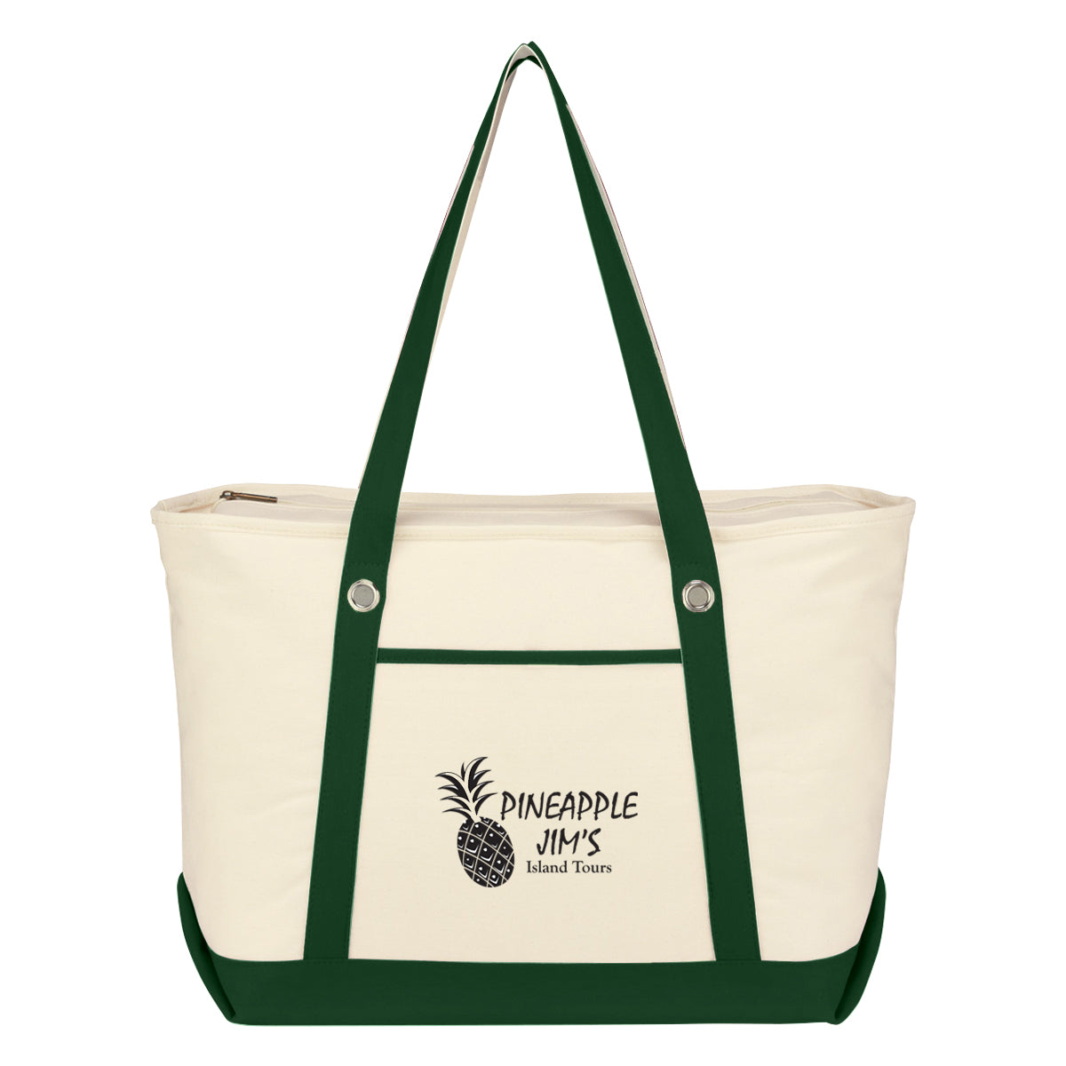 Large Cotton Canvas Sailing Tote Bag, 12 oz Embroidery - Silk Screen