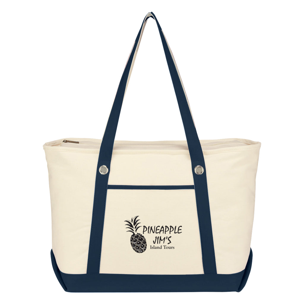 Large Cotton Canvas Sailing Tote Bag, 12 oz - Silk Screen