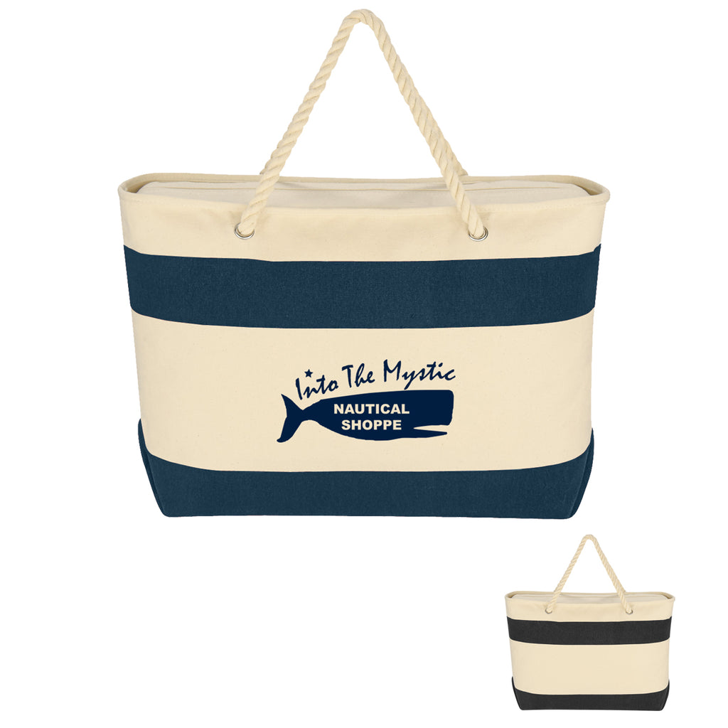Large Cruising Recycled Canvas Tote, Rope Handles, 16 oz