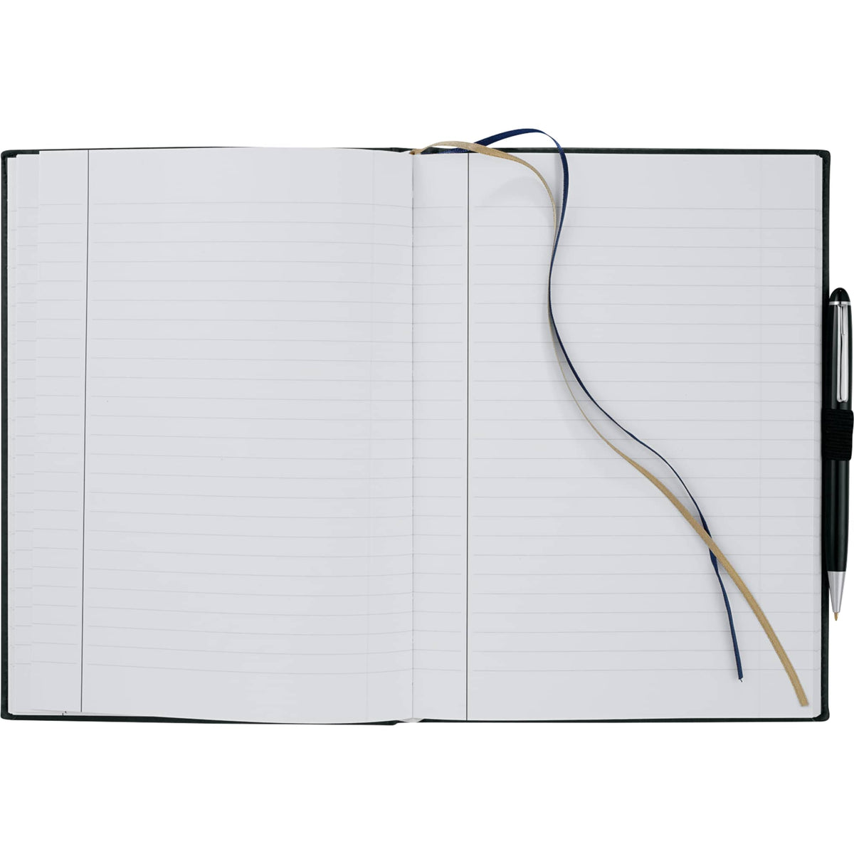 Large Leather-Look Hardcover Journal with 125 Sheets, 7 x 10 Inches Debossing - Black - Front 2