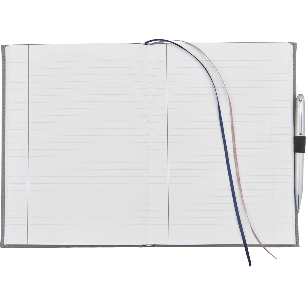 Large Leather-Look Hardcover Journal with 125 Sheets, 7 x 10 Inches Debossing - Gray - Front 2