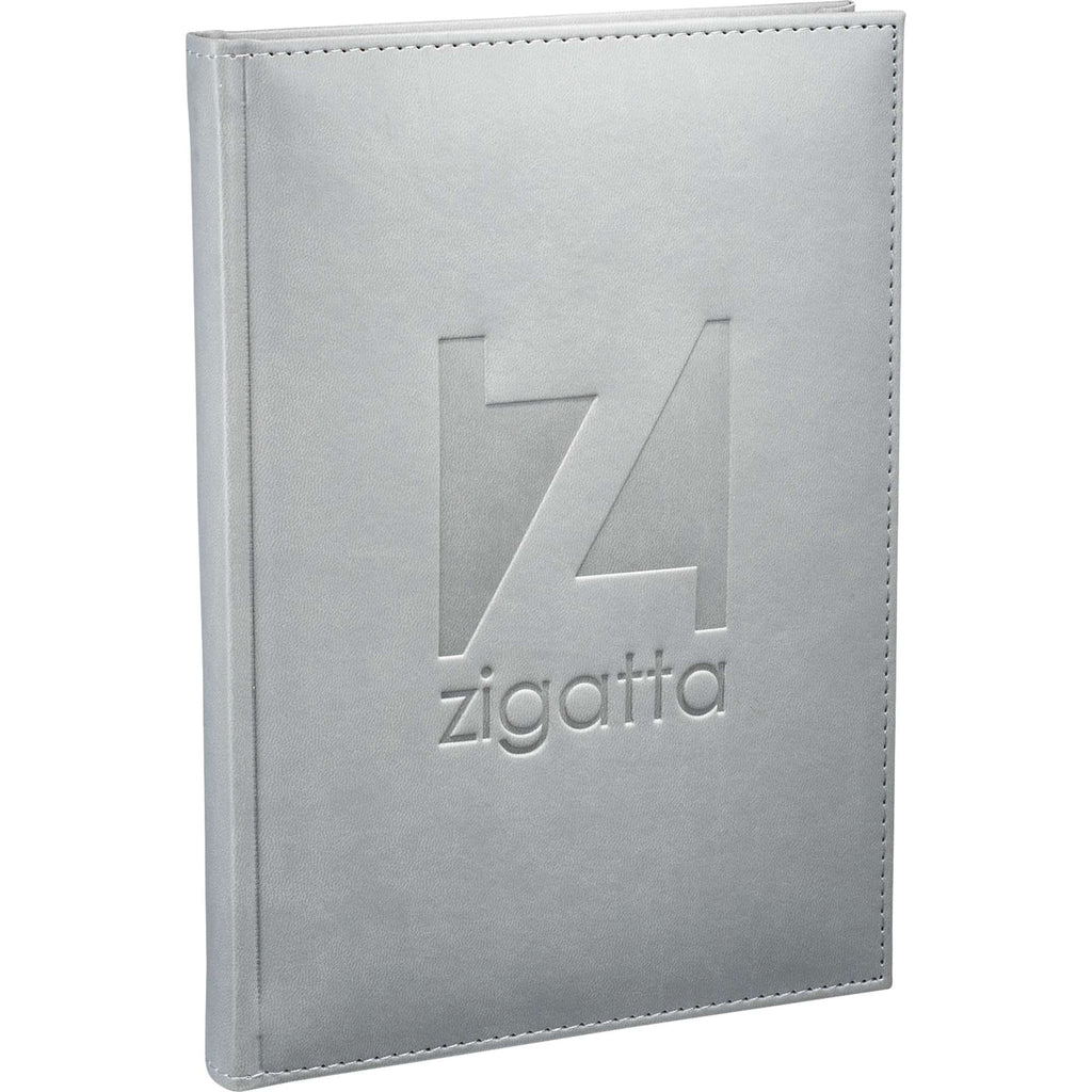 Large Leather-Look Hardcover Journal with 125 Sheets, 7 x 10 Inches Debossing - Gray - Photo
