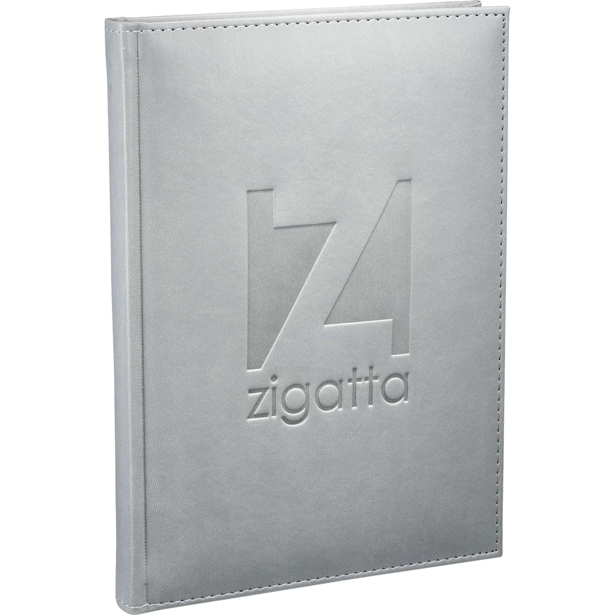 Large Leather-Look Hardcover Journal with 125 Sheets, 7 x 10 Inches Debossing - Gray - Photo