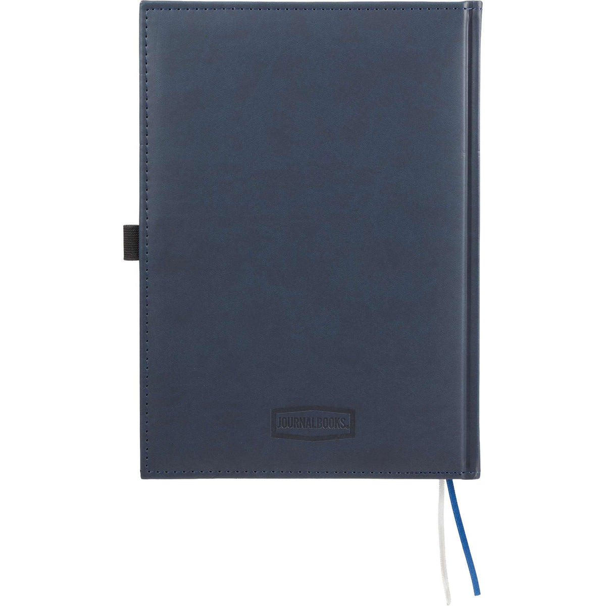 Large Leather-Look Hardcover Journal with 125 Sheets, 7 x 10 Inches Debossing - Navy - Back