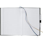Large Leather-Look Hardcover Journal with 125 Sheets, 7 x 10 Inches Debossing - Navy - Front 2