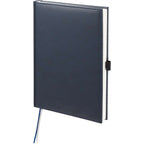Large Leather-Look Hardcover Journal with 125 Sheets, 7 x 10 Inches Debossing - Navy - Left Angle