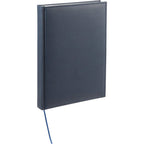Large Leather-Look Hardcover Journal with 125 Sheets, 7 x 10 Inches Debossing - Navy - Right Angle