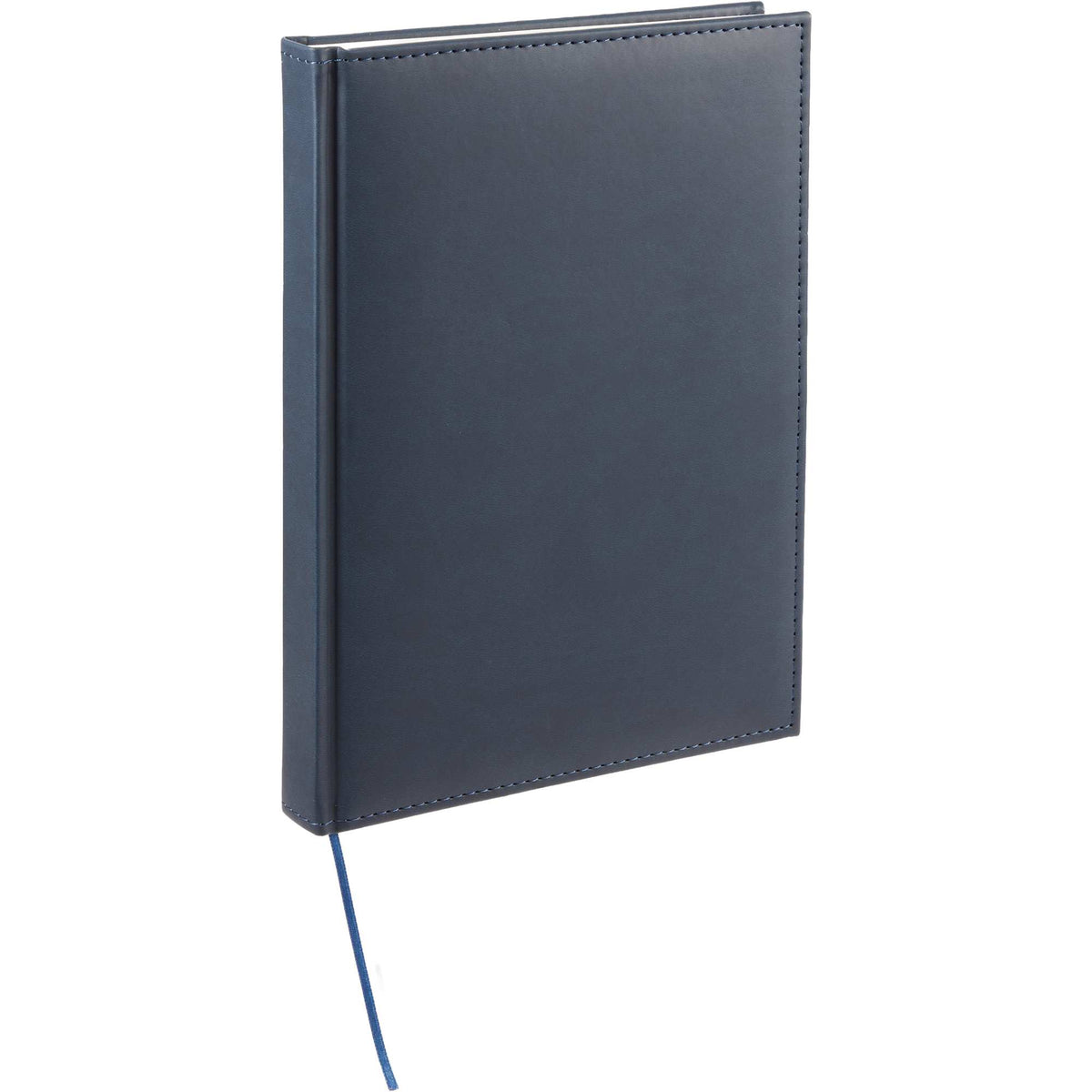 Large Leather-Look Hardcover Journal with 125 Sheets, 7 x 10 Inches Debossing - Navy - Right Angle