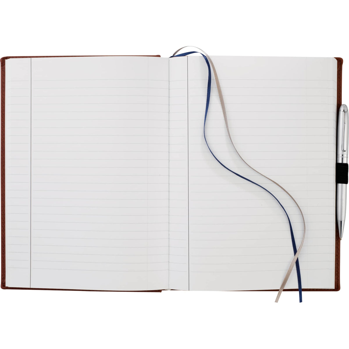 Large Leather-Look Hardcover Journal with 125 Sheets, 7 x 10 Inches Debossing - Terra Cotta - Front 2