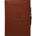 Large Leather-Look Hardcover Journal with 125 Sheets, 7 x 10 Inches Debossing - Terra Cotta - Front