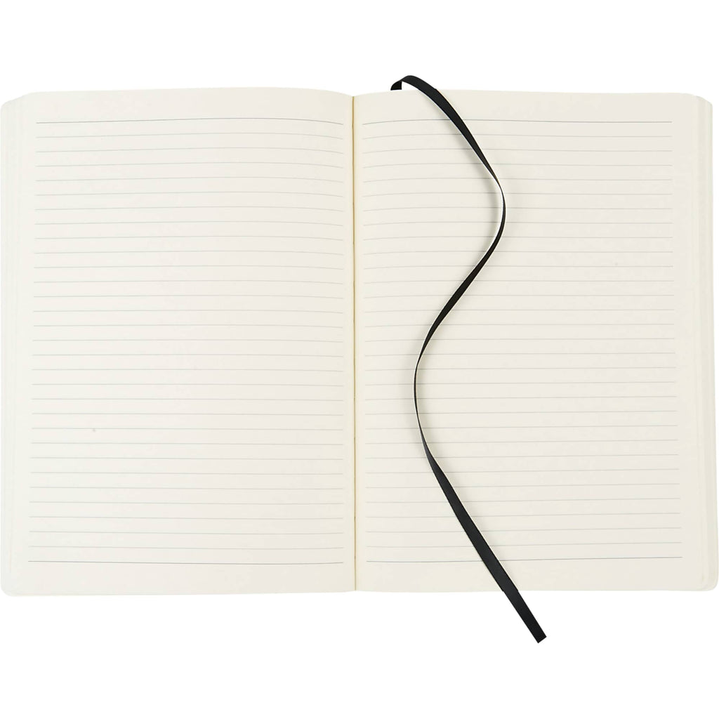 Large Leather-Look Soft Cover Journal, 6.75 x 9.5 Inches Debossing - Black - Front 2