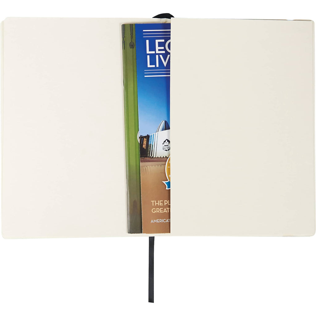 Large Leather-Look Soft Cover Journal, 6.75 x 9.5 Inches Debossing - Black - Front 3
