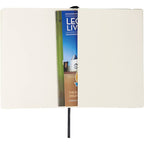 Large Leather-Look Soft Cover Journal, 6.75 x 9.5 Inches Debossing - Black - Front 3