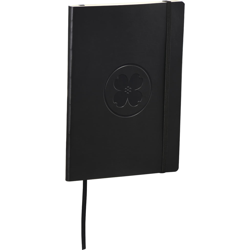 Large Leather-Look Soft Cover Journal, 6.75 x 9.5 Inches Debossing - Black - Photo