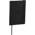 Large Leather-Look Soft Cover Journal, 6.75 x 9.5 Inches Debossing - Black - Photo