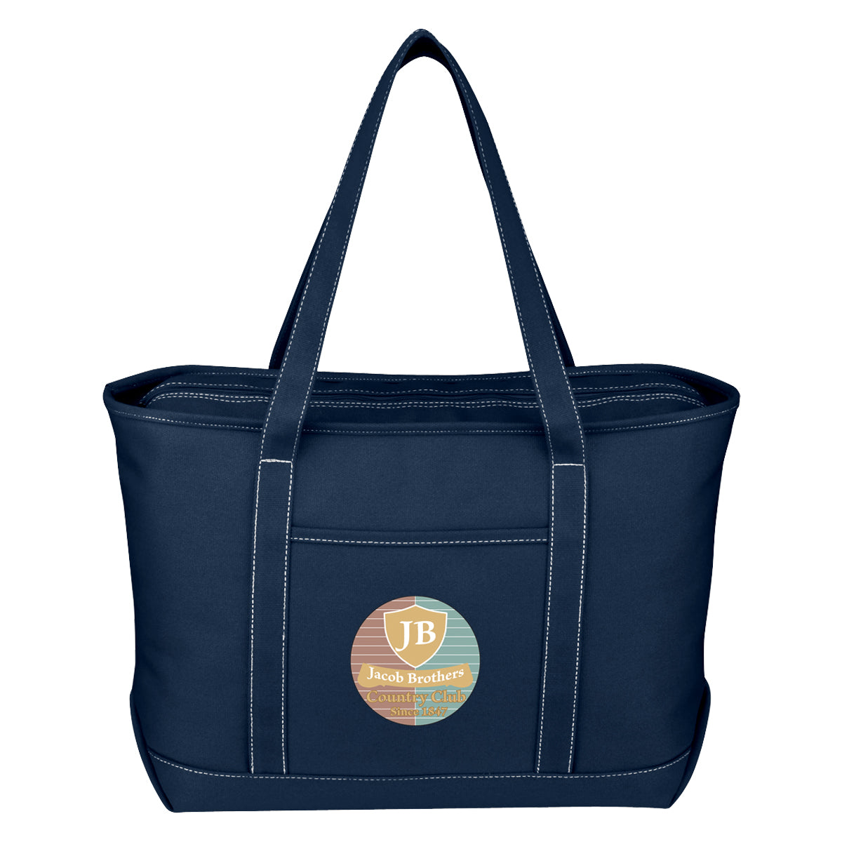 Large Recycled Cotton Yacht Tote Bag, 24 oz Embroidery - Colorbrite