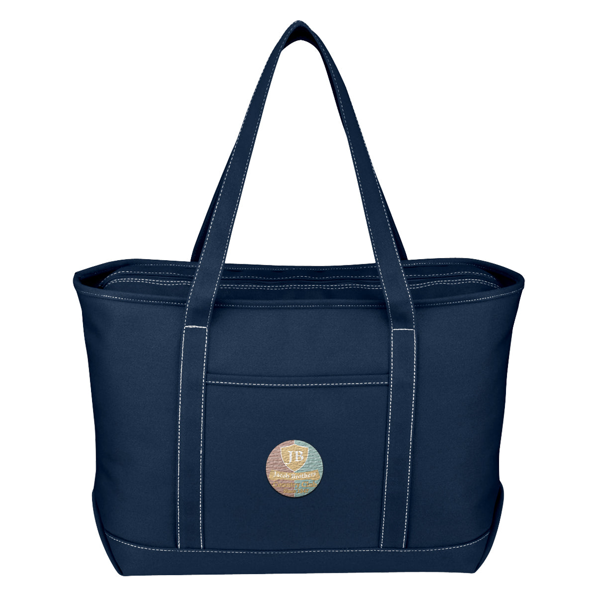 Large Recycled Cotton Yacht Tote Bag, 24 oz Embroidery - Embroidery