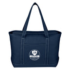 Large Recycled Cotton Yacht Tote Bag, 24 oz Embroidery - Navy - Silk Screen