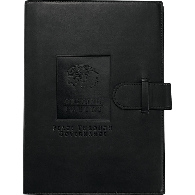 Large Refillable Journal with Tab and Loop Closure, 7 x 10 Inches Debossing