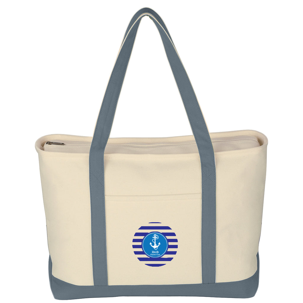 Large Starboard Recycled Cotton Canvas Tote Bag, 24 oz Embroidery - Colorbrite
