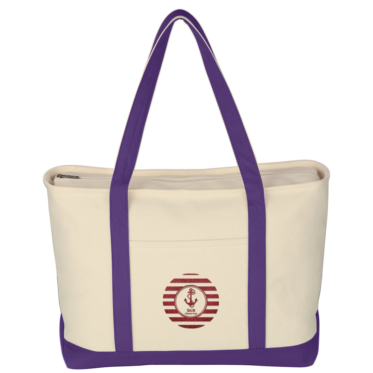 Large Starboard Recycled Cotton Canvas Tote Bag, 24 oz Embroidery - Embroidery