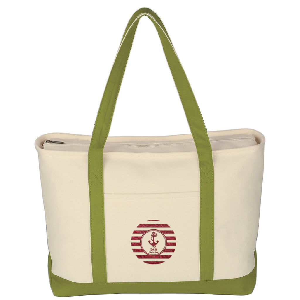 Large Starboard Recycled Cotton Canvas Tote Bag, 24 oz Embroidery - Embroidery