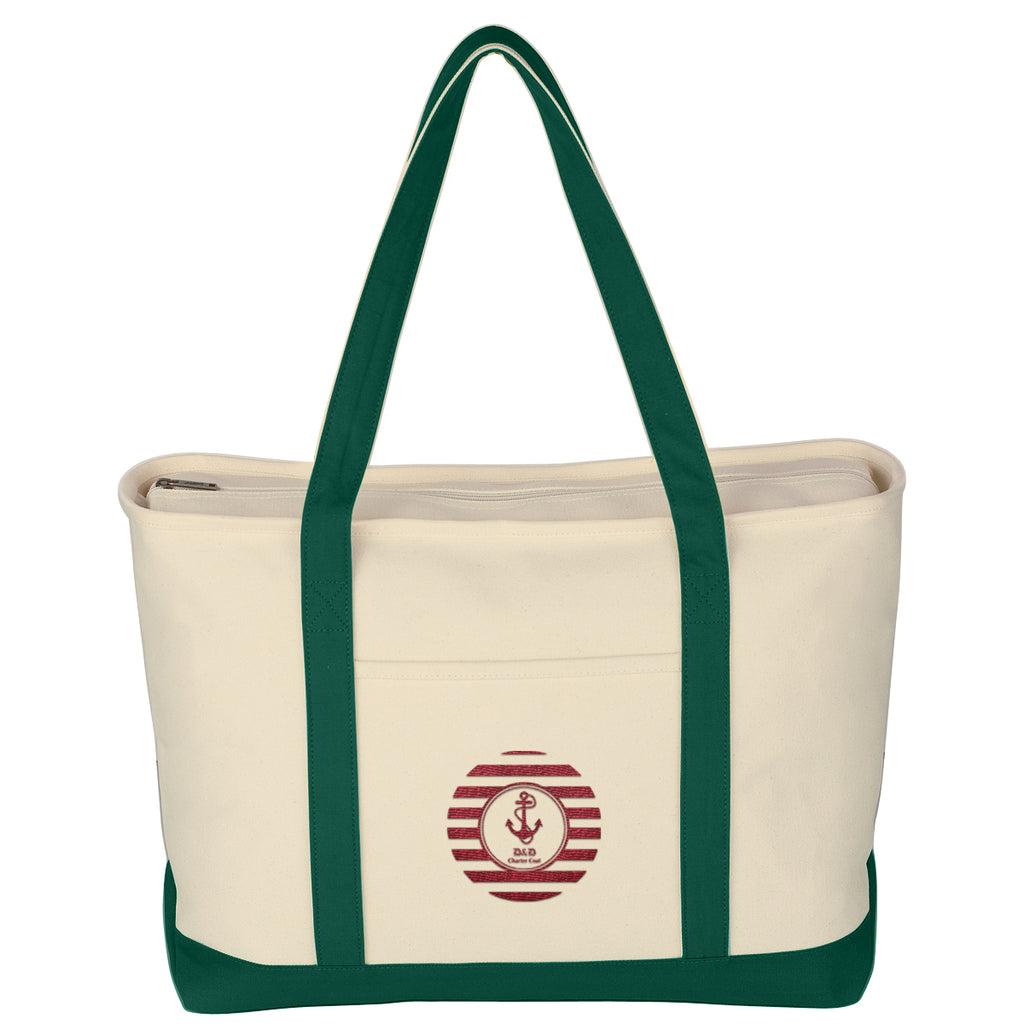 Large Starboard Recycled Cotton Canvas Tote Bag, 24 oz Embroidery - Embroidery