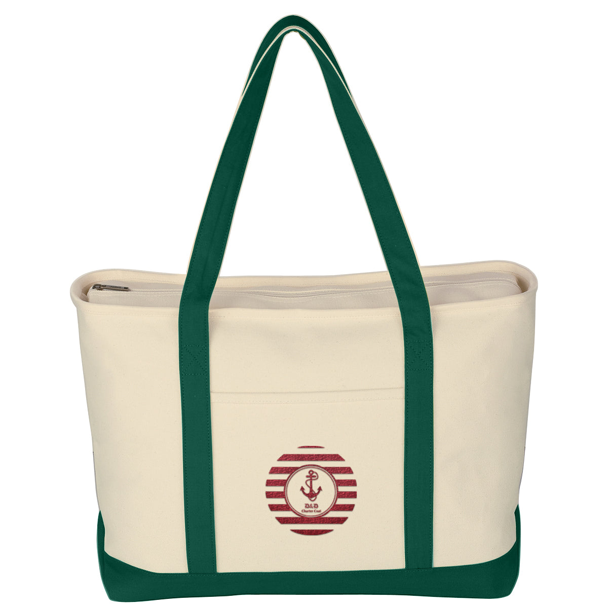 Large Starboard Recycled Cotton Canvas Tote Bag, 24 oz Embroidery - Embroidery