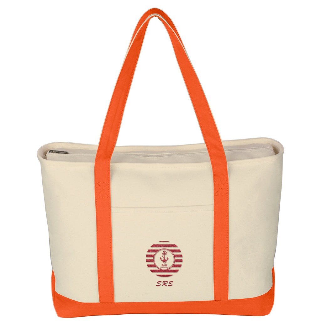 Large Starboard Recycled Cotton Canvas Tote Bag, 24 oz Embroidery - Embroidery