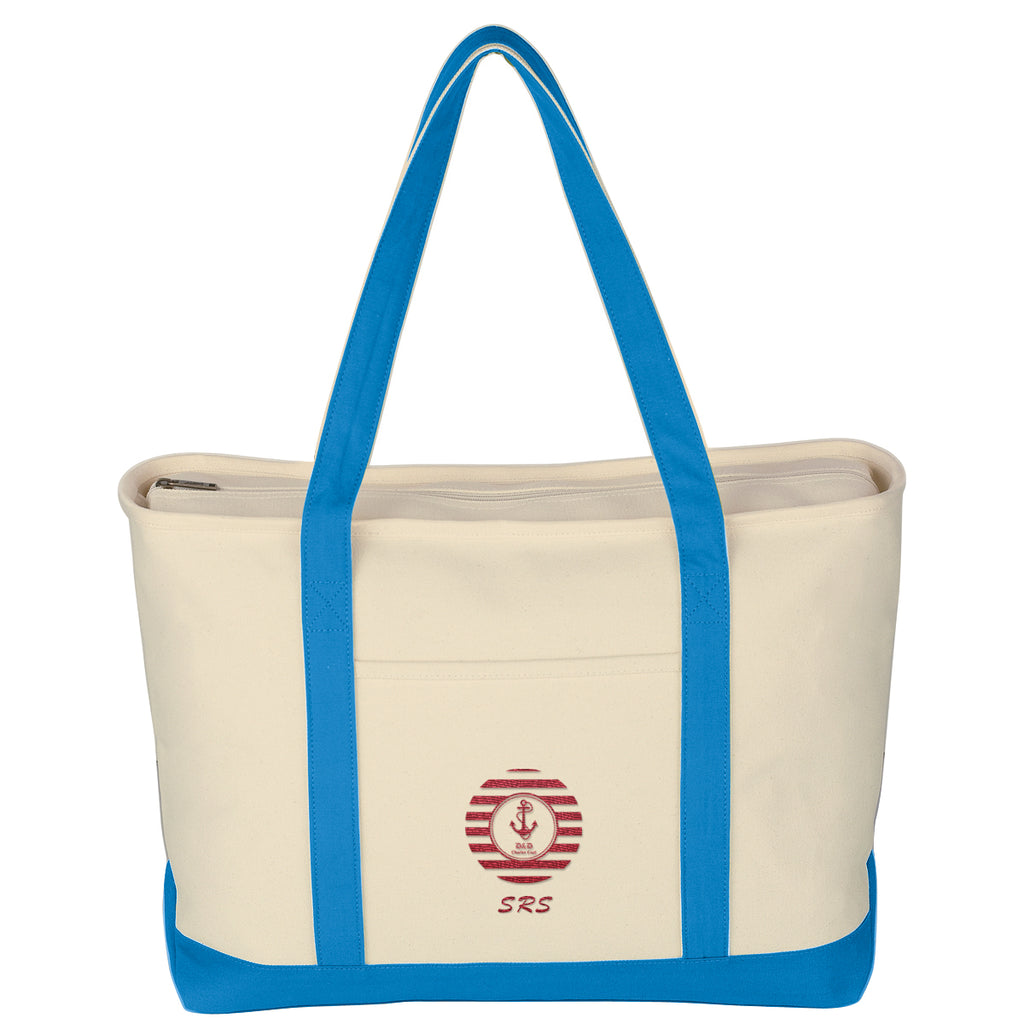 Large Starboard Recycled Cotton Canvas Tote Bag, 24 oz Embroidery - Embroidery