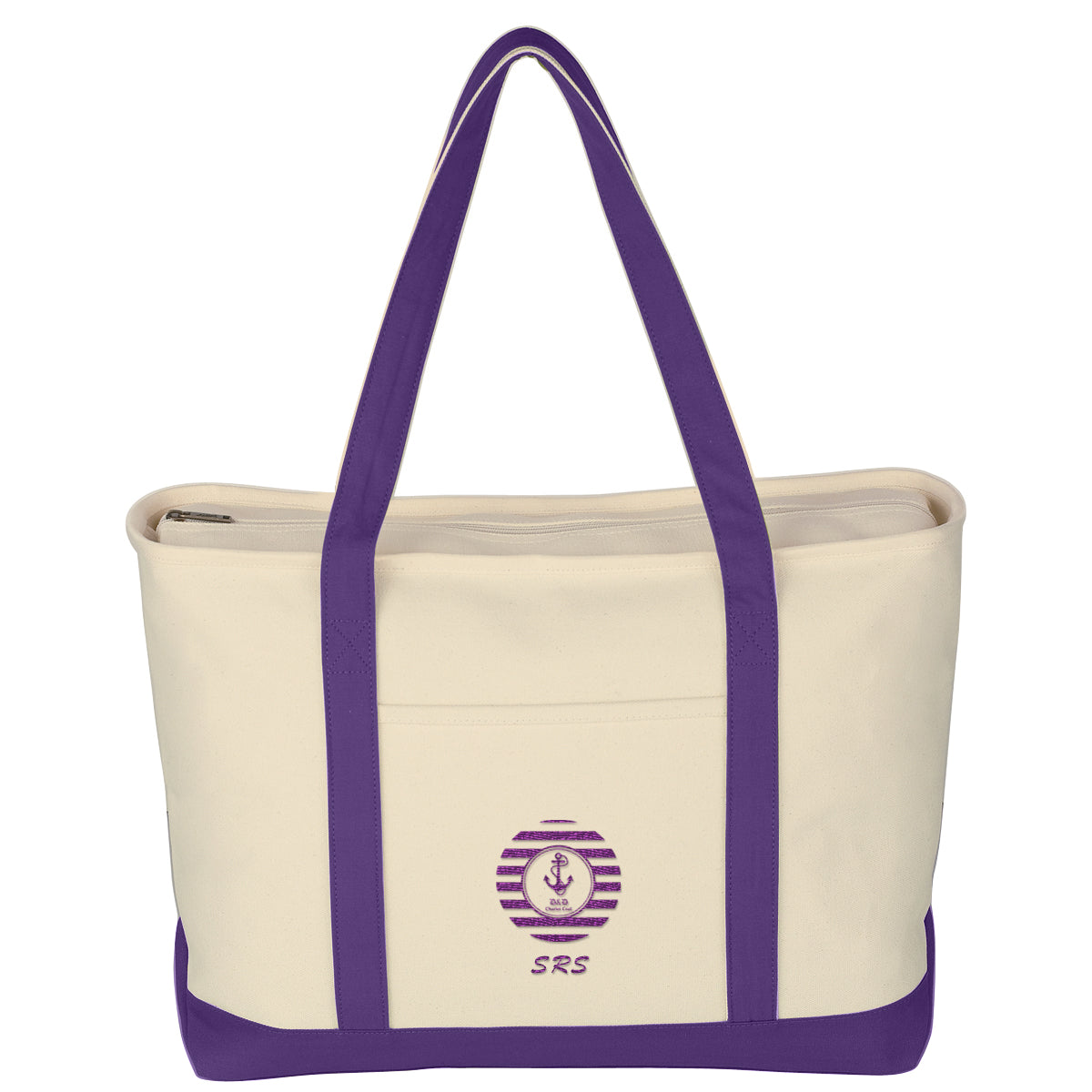 Large Starboard Recycled Cotton Canvas Tote Bag, 24 oz Embroidery - Embroidery