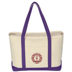 Large Starboard Recycled Cotton Canvas Tote Bag, 24 oz Embroidery - Embroidery